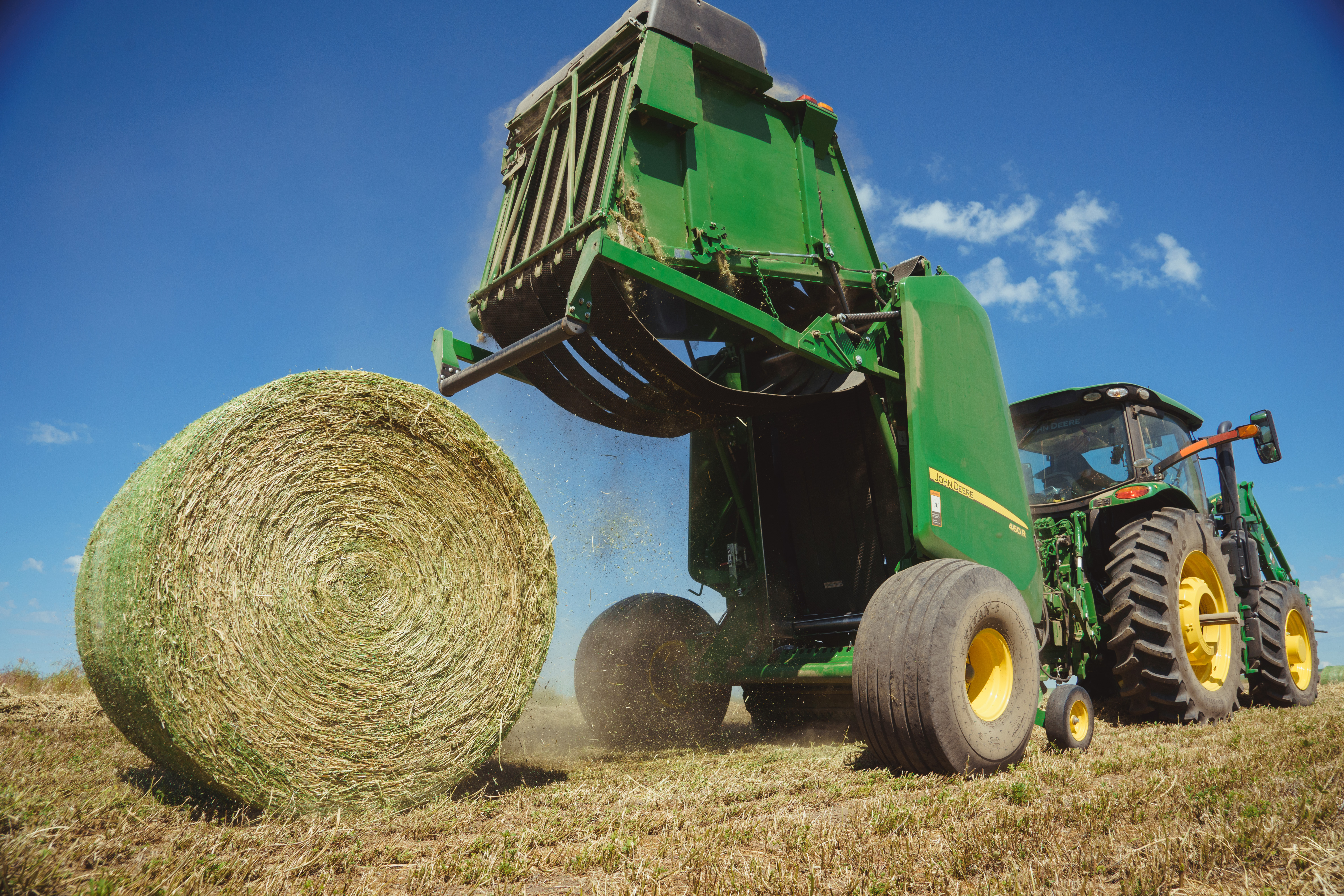 Baling and dumping hay